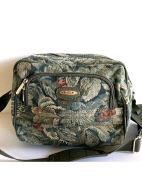 Floral Tapestry Crossbody Bag - Green Multi